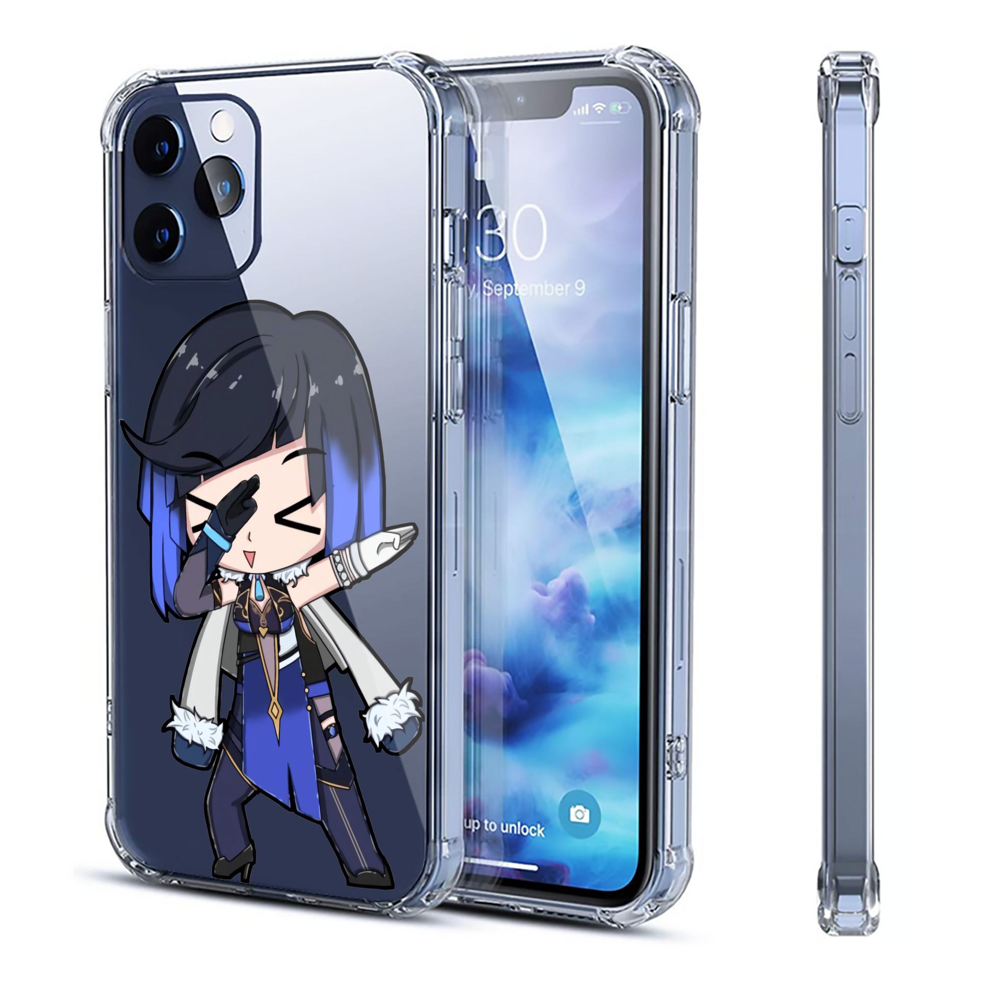 げんし神 夜兰 やらん genshin Yaran 【iPhone 12シリーズ対応】透明スマホケース（クリアソフトケース）